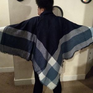 Blue Linen Cape